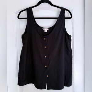 Joe Fresh Button Down Sleeveless Top Lagenlook Capsule Wardrobe Basic Size Small